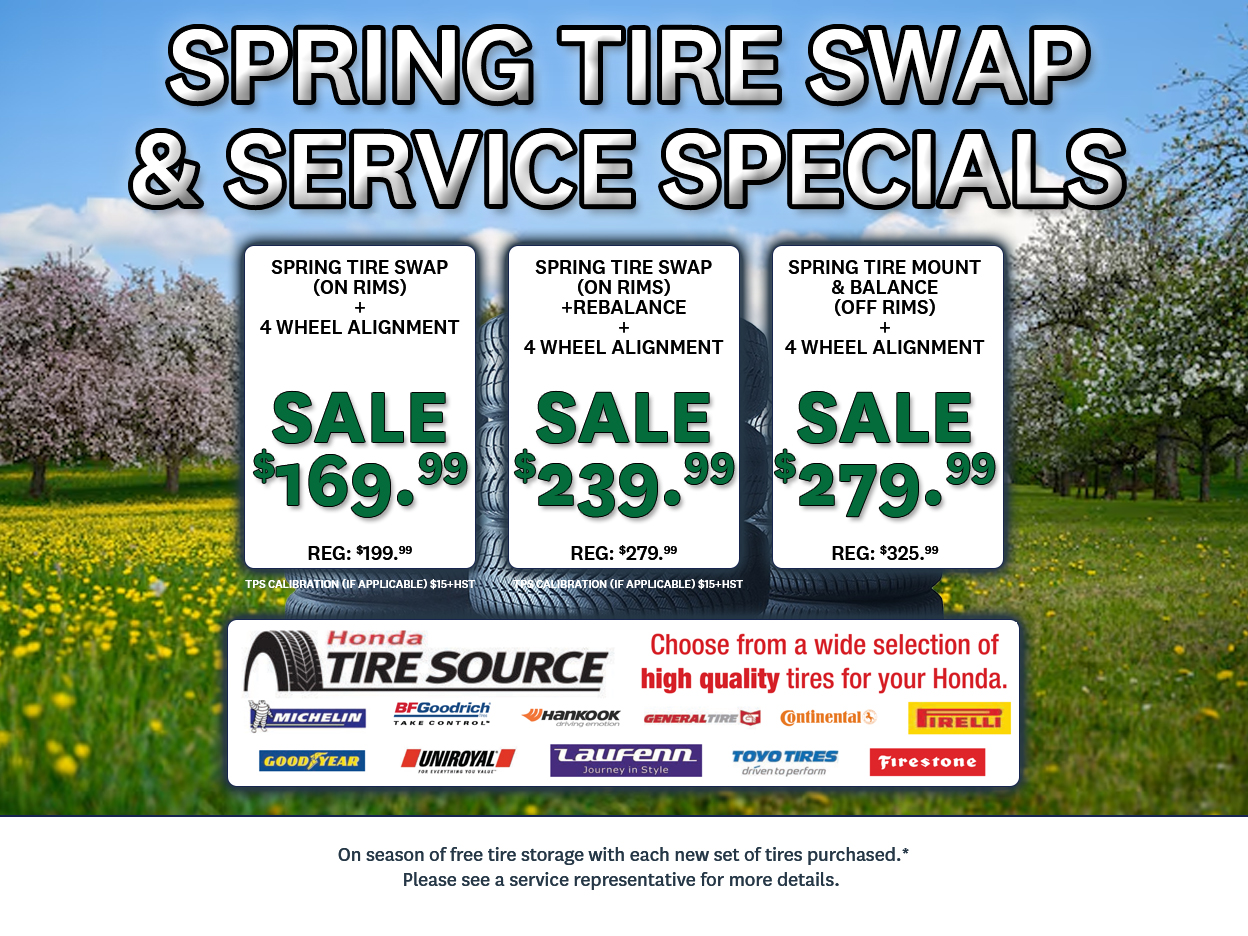 Spring Tire Swap & Service Specials