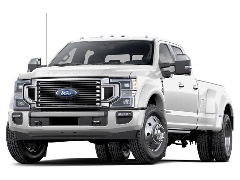 2022 Ford Super Duty F-450 DRW Platinum 4WD Crew Cab 8' Box Star White Metallic Tri-Coat  Shot 1